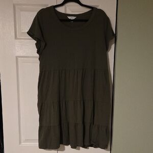 Time and Tru Forest Green Dress